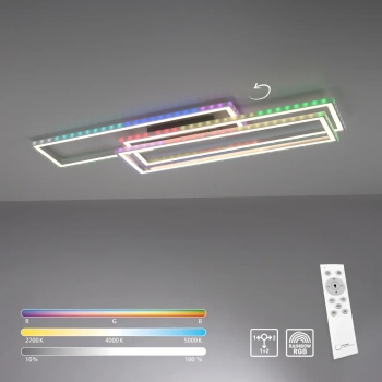 Sterowana lampa sufitowa FELIX srebrna 14637-55 2xLED 50W 2700-5000K RGB