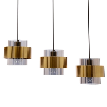 Potrójna wisząca lampa nad stół Spiega 33-32027 klosz mosiądz czarny