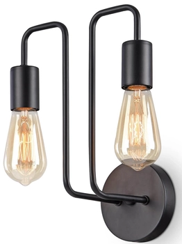 Lampa ścienna podwójna Gilbert T532WL-02B loft czarna