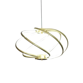 Modernistyczna lampa wisząca Kandor LP-1425/1P GD LED 45W spirala złota