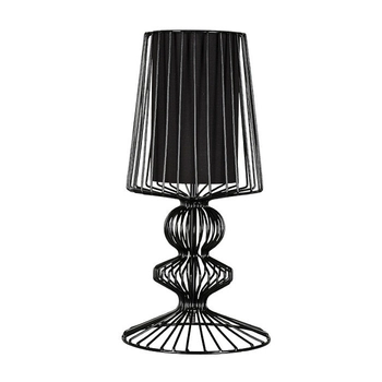 Gabinetowa lampa stołowa Aveiro 5411 stojąca czarna z abażurem