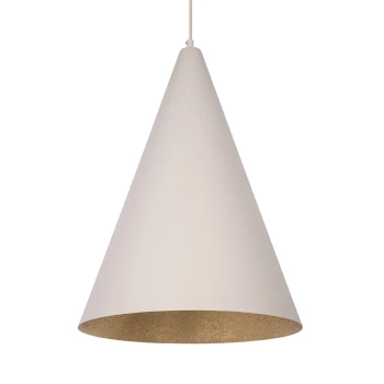Zwisowa stożkowa lampa VESUVIO 41066 sypialniana beżowa złota