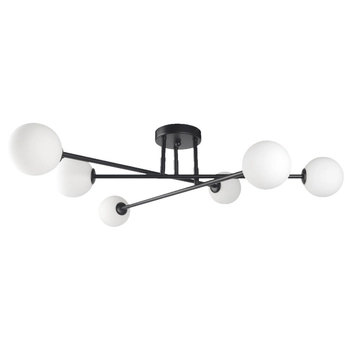 Lampa sufitowa Dorado LP-002/6C BK Light Prestige szklane mleczne kule czarna