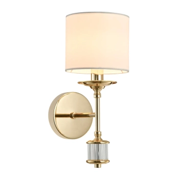 Kinkiet ścienny SUTTON biały złoty błyszczący metalowy modernistyczny 1xE14 W01408AU-WH