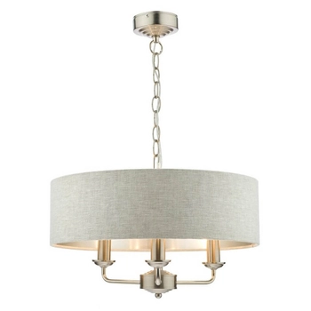 Wisząca lampa nad stół Sorrento LA3567326-Q Laura Ashley naturalna nikiel