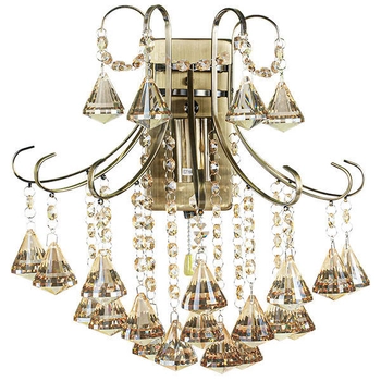 Ścienna LAMPA kinkiet Barcelona 6248/1 21QG kryształowa crystals mosiądz bursztynowa OUTLET