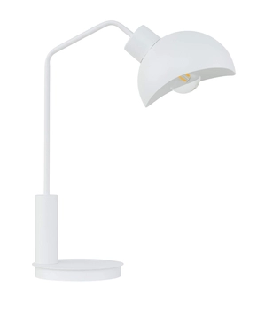 Biała lampa nocna Roy do sypialni metalowa nowoczesna