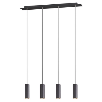 Wisząca lampa loftowa VANTOS DL432312400 Trio tubki do jadalni czarny