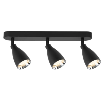 Podłużny punktowy plafon Campana LP-3103/3WS BK na podsufitce czarny