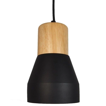 Zwisowa lampa loftowa Concrete ST-5220-black Step betonowa drewno czarna