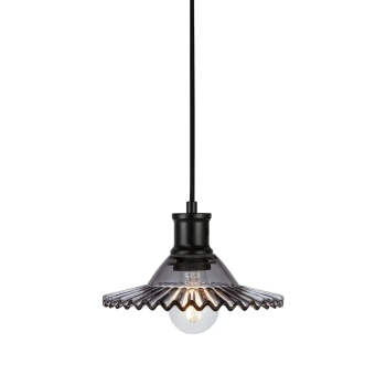 Lampa wisząca Novia 108854 szklana metalowa kapelusz czarny
