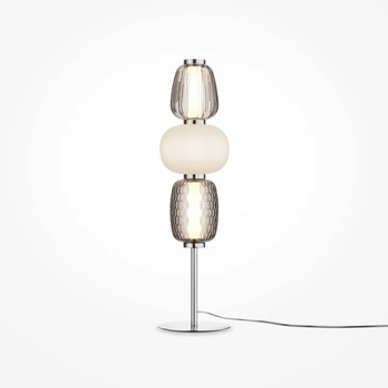 Stołowa lampka Pattern MOD267TL-L28CH3K LED 28W 3000K chrom biała szara
