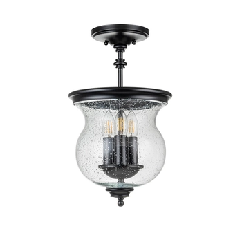 Retro lampa sufitowa Pickering Lane FE-PICKERING-LANE-SF-BLK Feiss czarny przezroczysty