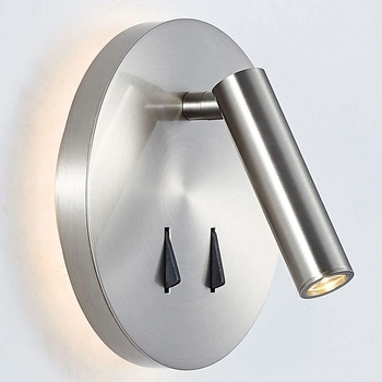 Kinkiet LAMPA ścienna NELLY SP.7349-02B-S-NICK Italux regulowana OPRAWA metalowa LED 9W 3000K tuba okrągła nikiel