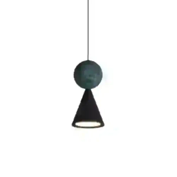 Stożkowa wisząca lampa BINGO czarna P0682 1xLED 8W 3000K kula kamień