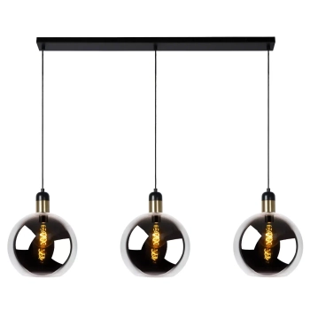 Wisząca lampa potrójna Julius 34438/03/65 Lucide okrągła czarna złota