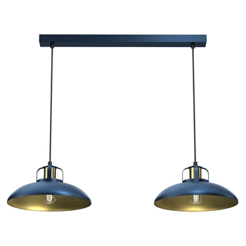 Wisząca lampa sypialniana Felix nad łóżko niebieska złota