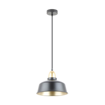 Wisząca lampa loftowa Mensa kopuła nad stół czarna złota