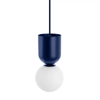 Zwieszana lampa kula LUOTI LUA11313P0 biała granatowa szklana G9 12W kulista nad stół