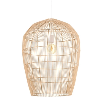 Lampa wisząca Haiti 11168 japandi klatka siatka kosz bambusowa czarna