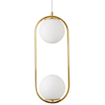 Lampa wisząca COSTA DUO DP0002-2 gold Step metal szkło kule złota