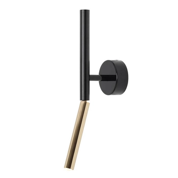 Lampa podłużna kinkiet Stick 1067C1 Aldex tuba z regulacją czarna złota