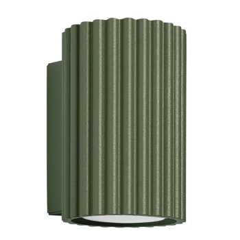 Ryflowany kinkiet ścienny KARBON SL.1656 góra-dół oliwkowy