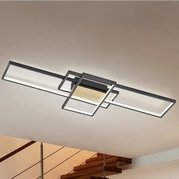 Plafon LAMPA sufitowa TUCSON 672610332 Trio geometryczna OPRAWA metalowa LED 35W 3000K ramki czarne