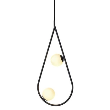 Wisząca LAMPA modernistyczna Droplet CGDROP2BLACK COPEL szklana OPRAWA kule balls ZWIS metalowa łezka kropla czarna biała