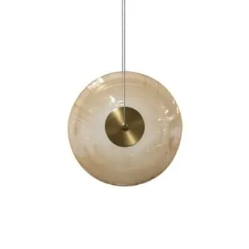 Nowoczesna lampa wisząca ANDORA bursztynowa mosiądz szklana LED 12W 3000K do salonu AZ6882