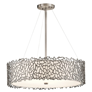 Wisząca lampa okrągła Silver Coral KL-SILVER-CORAL-P-B Kichler srebrny