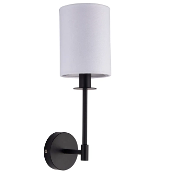 Ścienna lampa z abażurem L&-1101660 tkaninowa czarna biała