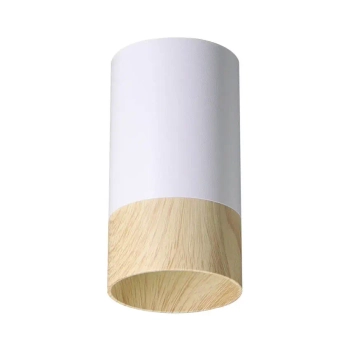 Minimalistyczna lampa sufitowa Conti 2228358 tubka drewniana biały