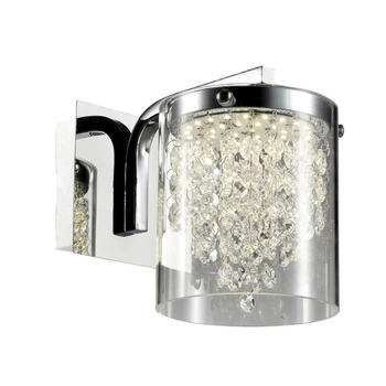 Glamour LAMPA ścienna Cantos LP-1114/1W Light Prestige kryształowa OPRAWA dekoracyjna kinkiet chrom przezroczysta