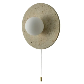 Okrągły kinkiet ścienny Bilo WL0112 mleczna kula złoty mosiądz