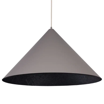 Wisząca salonowa lampa VESUVIO 41063 stożek szary czarny