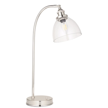 Vintage lampa stołowa L&-197590 Light& ze szklanym kloszem nikiel