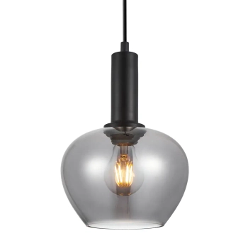 Szklana lampa wisząca Stabla PND-30084-1-BK-SG czarna przydymiona