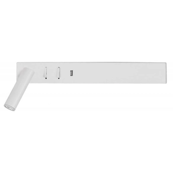 Ścienna lampa nad łóżko ZARATE LE42221 LED 8W 3000K USB tubka biała