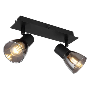 Sufitowa lampa ruchoma Claude 54307-2 czarna przydymiona