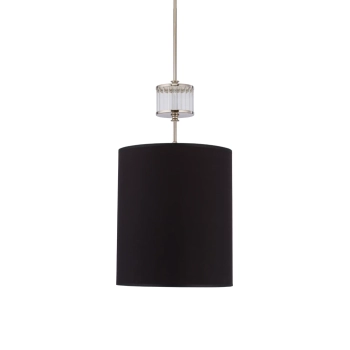Abażurowa lampa wisząca Empoli EMP-ZW-1 (N) tkaninowa nikiel czarna
