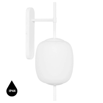 Łazienkowa lampa ścienna Epli Mini EMK110S0 szklana IP44 biała