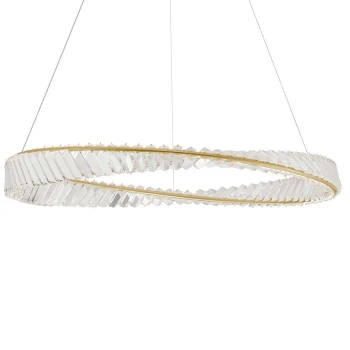 Salonowa lampa wisząca BAUTA LE42913 z kryształkami LED 45W złota