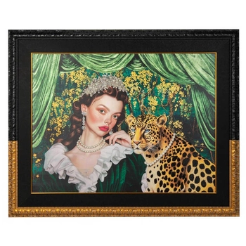 Obraz z perłami PEARLS LEOPARD KH1501100250 King Home lampart wielokolorowy