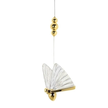 Lampa wisząca glamour Butterfly MSE010100321 kryształowa złota