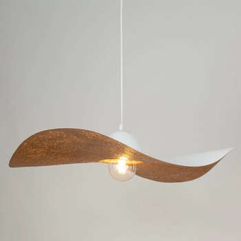 Lampa wisząca metalowa KAPELLO biały zwis do jadalni kapelusz