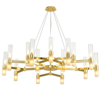 Lampa wisząca nad stół Candela DN1505-15 gold Step mleczne tuby złote