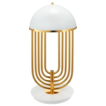Modernistyczna lampa stołowa Dolce vita ST-1602 white Step złota biała