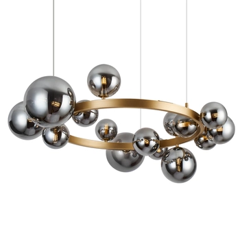 Wisząca lampa kula BUBBLES AZ5877+AZ5879 ball przydymione złote
