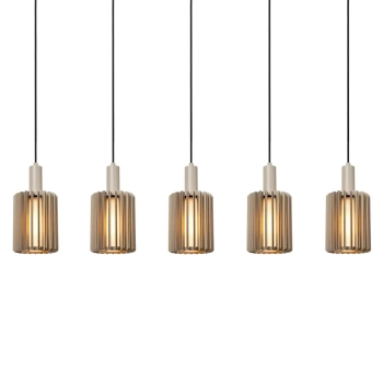 Liniowa wisząca lampa Lambres 45410/05/41 podłużna cylindry beżowa